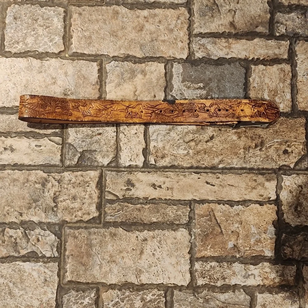 Vintage Leather Horse Belt